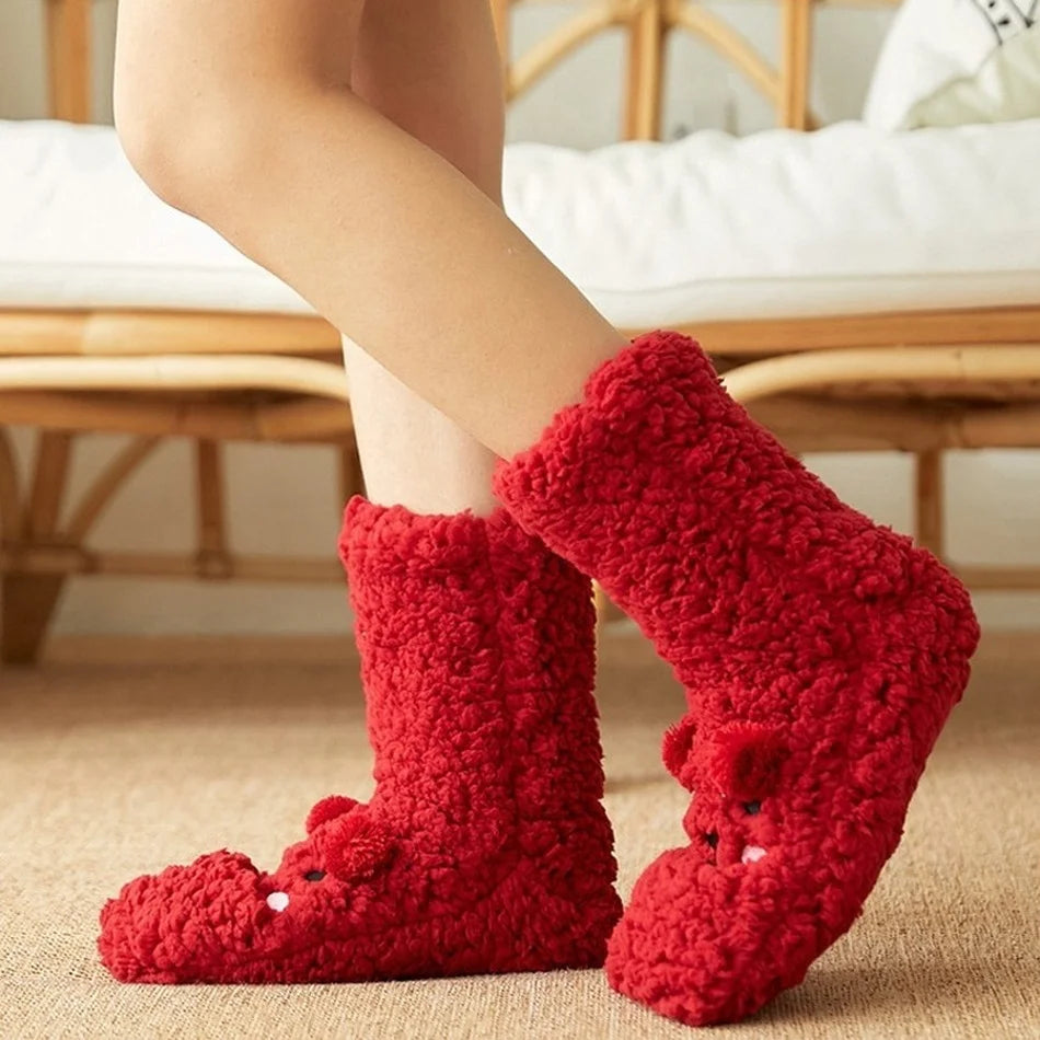 Kawaii beren-fleece warme sokken