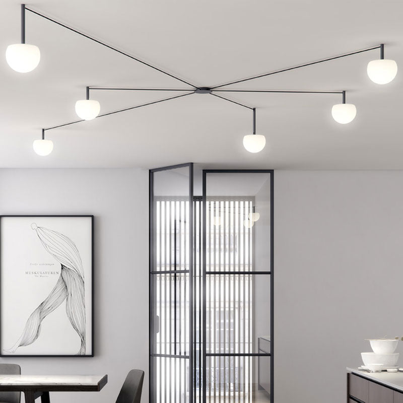 Globe Pendant Light Adjustable Height Frosted White Glass Orb for Kitchen Dining Living Space Modern Hanging Fixture 10 Inch | Thomler