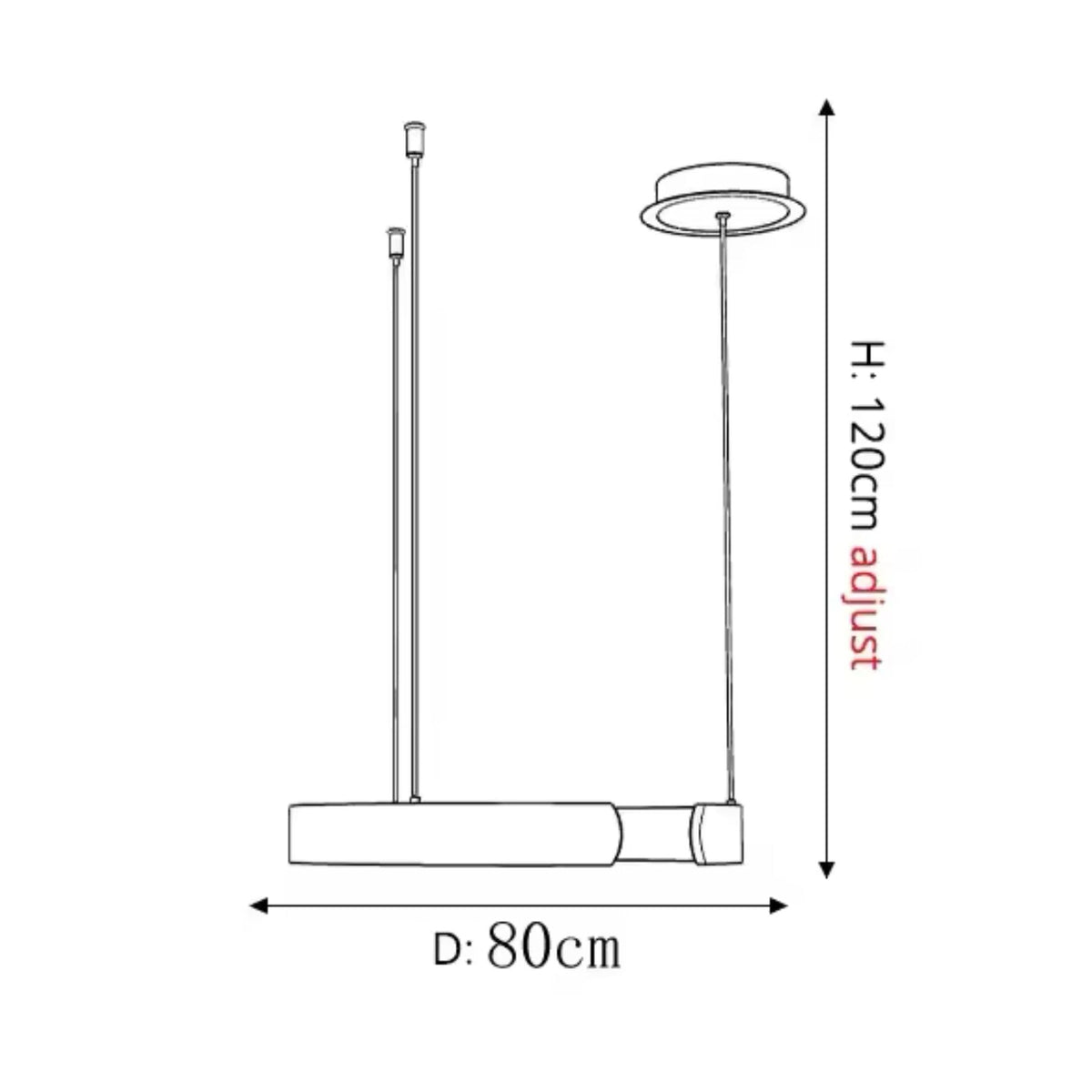 Runde LED-Deckenleuchte Aluminiumring 50 cm, höhenverstellbar für Kücheninsel, Essbereich, Foyer, moderne hängende Halo-Leuchte, Energieeffizient | Thomler