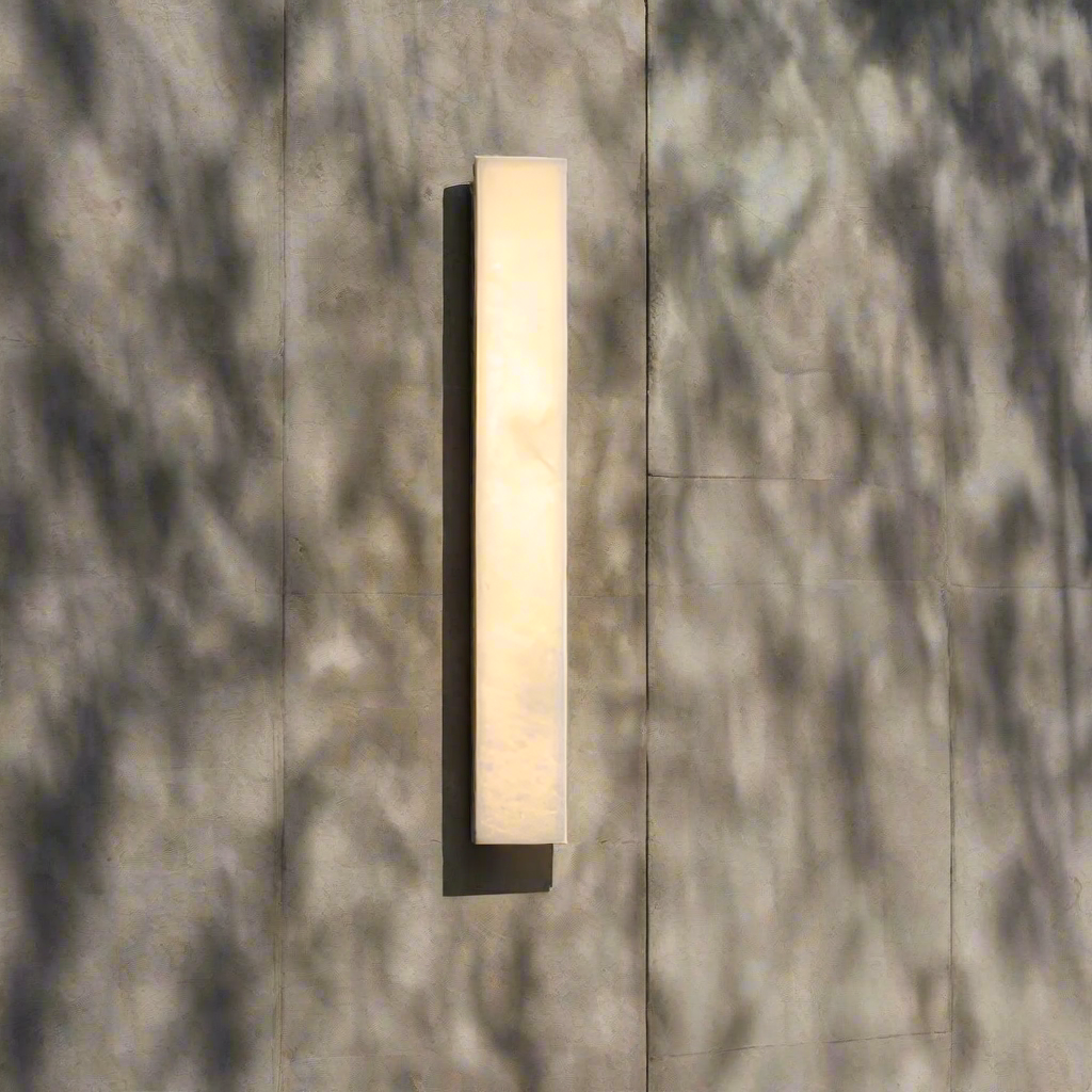Outdoor LED Sconce Resin Vertical Design 24 in Weatherproof Patio Entry Porch Fixture Modern Exterior Lighting for Home Walkways | Thomler