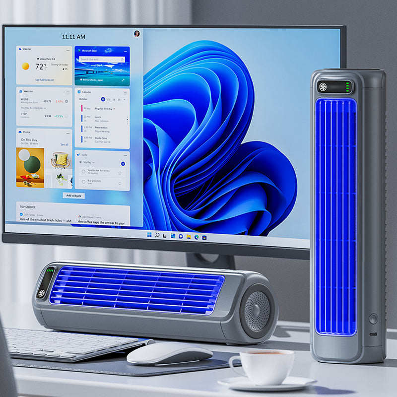 Rechargeable Tower Fan Wireless 12-Inch Desk Air Circulator for Home Office Bedroom Personal Cooling Desktop Portable Battery Powered Compac | Thomler