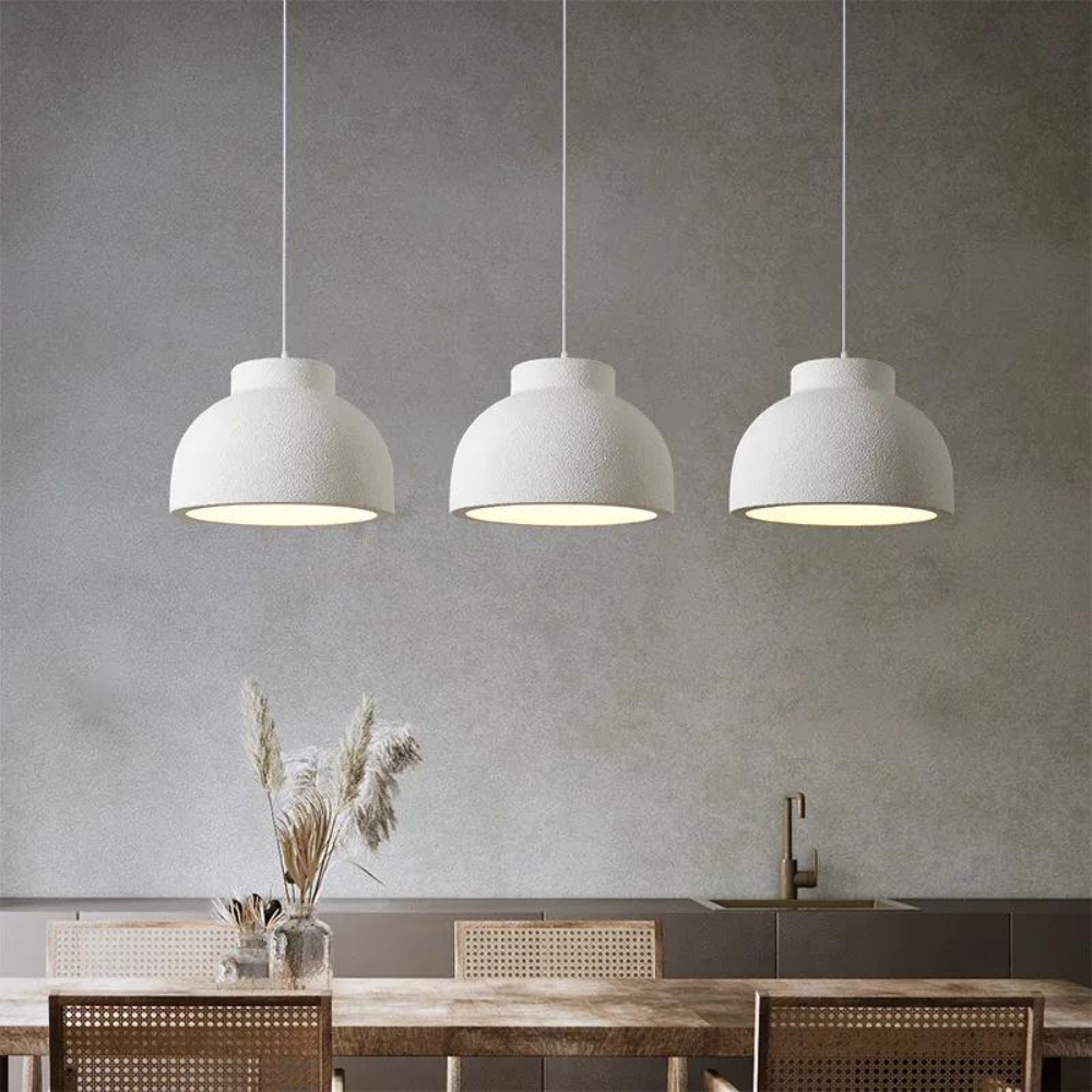 Koepel Plafonnière 15 of 23 inch Witte Polystyreen Kap voor Eetkamer Keukeneiland Slaapkamer Verstelbaar Snoer E26 Fitting Modern Mini | Thomler