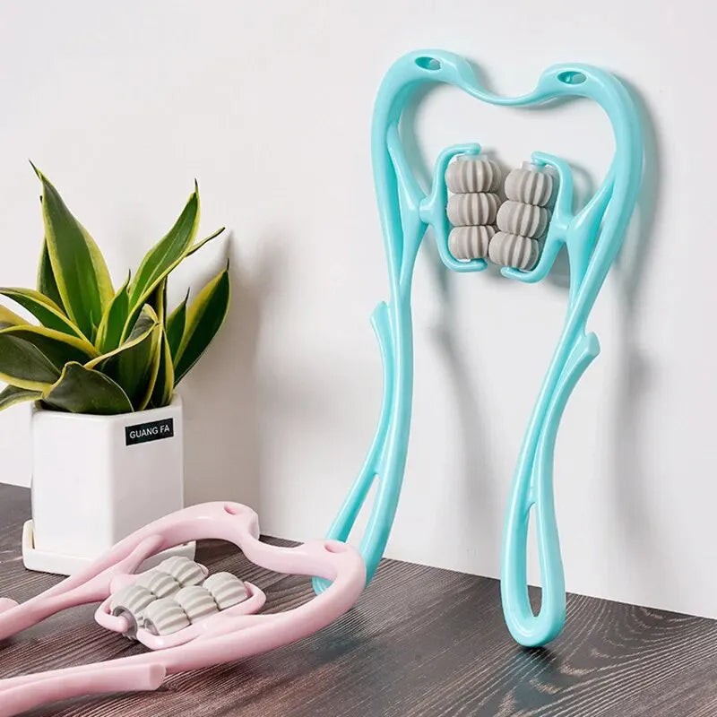 Handmatige nek- en schoudermassager met kneedrollen