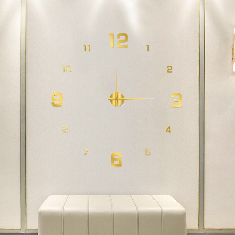 Übergroße geräuschlose Wanduhr für Zuhause & Büro – Anpassbares 3D-Layout mit modernem schwarzem Finish – Perfekt für offene Wohnbereiche und modernes Design | Thomler