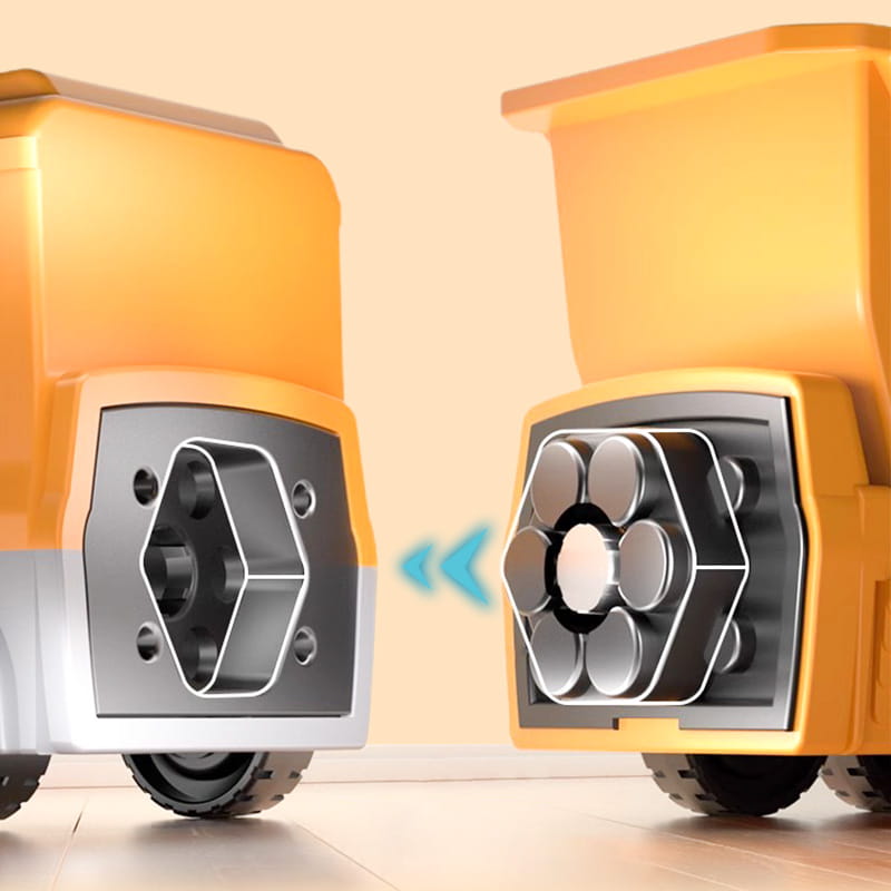 Magnetic Construction Vehicle Building Set for Kids – Transformable Toy Trucks with Snap-Together Magnets for Creative Play & STEM Learning | Thomler