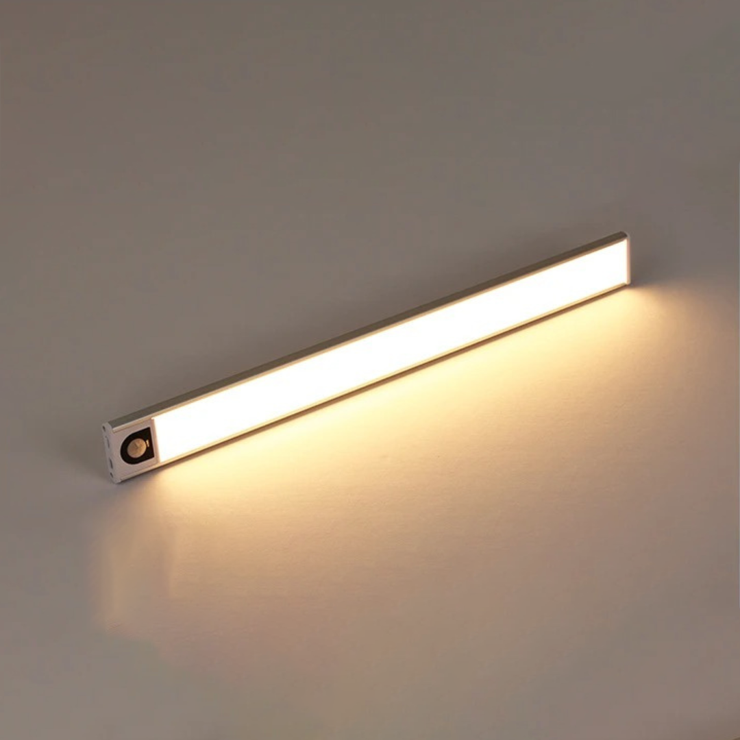 Bewegingssensor LED-onderkastverlichting, oplaadbare magnetische strip, batterijgevoed, draadloze verlichtingsbalk voor keuken, kast, voorraadkast, hal | Thomler