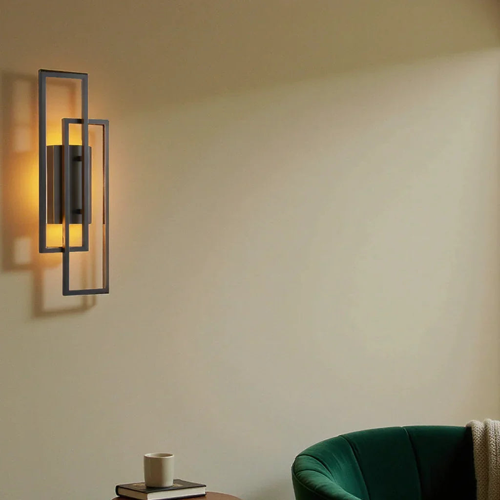 Modern Linear LED Wall Sconce 16 in Matte Black Aluminum for Hallways Bedrooms Living Rooms 3000K Warm Accent Light | Thomler