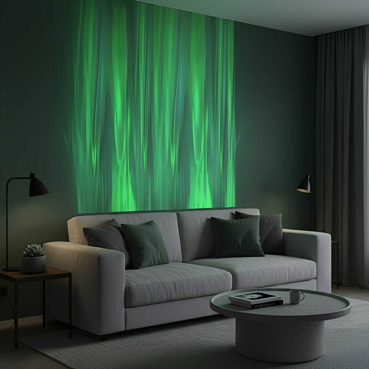 Animierte LED-Wandleuchte 39 Zoll aus Aluminium mit Flammen- & Wassereffekten, RGBW-Farbwechsel, Fernbedienung für Wohnzimmer, Schlafzimmer, Bar, Hotelmodus | Thomler