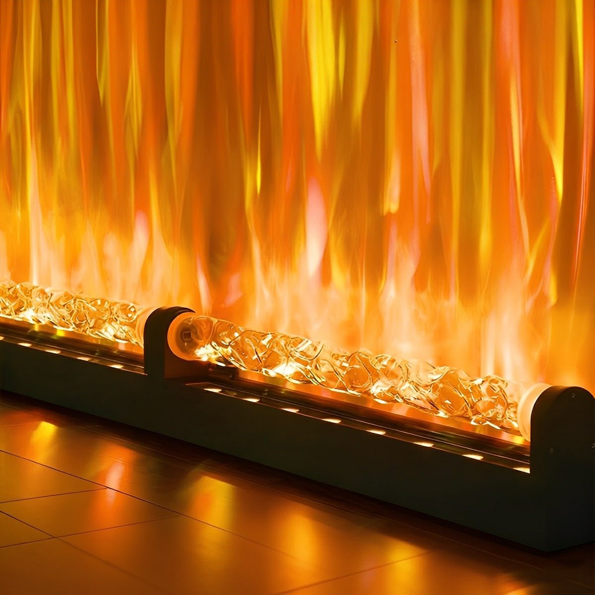 Animierte LED-Wandleuchte 39 Zoll aus Aluminium mit Flammen- & Wassereffekten, RGBW-Farbwechsel, Fernbedienung für Wohnzimmer, Schlafzimmer, Bar, Hotelmodus | Thomler