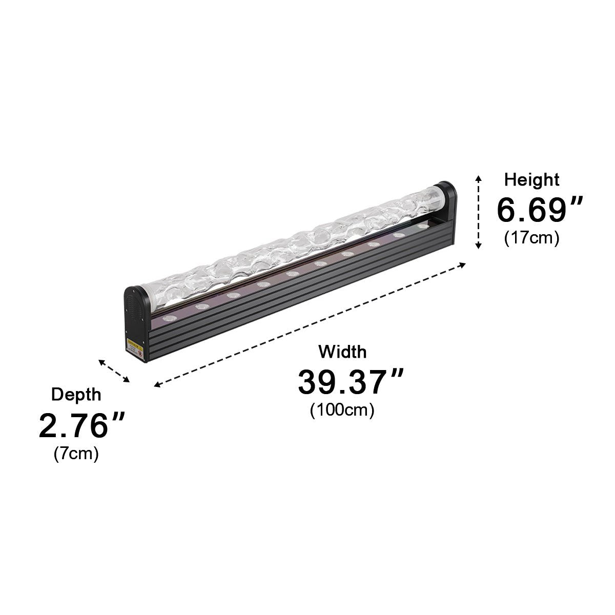 Animierte LED-Wandleuchte 39 Zoll aus Aluminium mit Flammen- & Wassereffekten, RGBW-Farbwechsel, Fernbedienung für Wohnzimmer, Schlafzimmer, Bar, Hotelmodus | Thomler