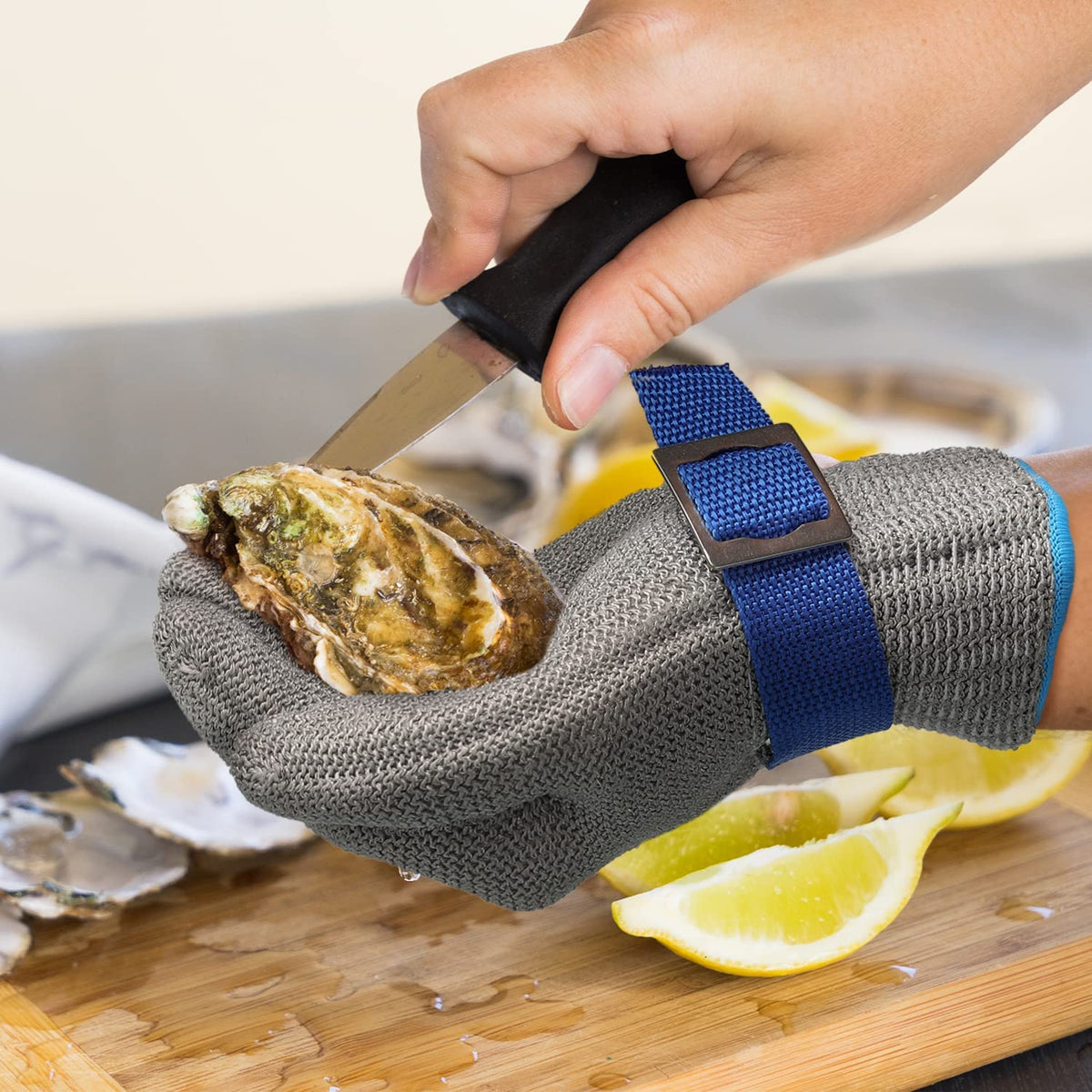 Heavy-Duty Stainless Steel Safety Gloves for Kitchen Prep, Food Handling & Industrial Work | Adjustable Cut-Resistant Hand Protection | Thomler