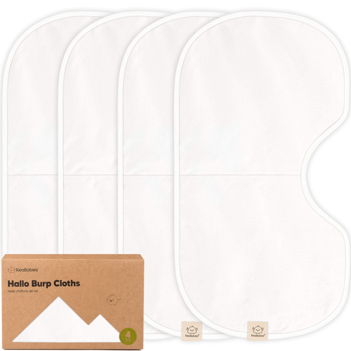 4-Pack Curved Burp Cloths