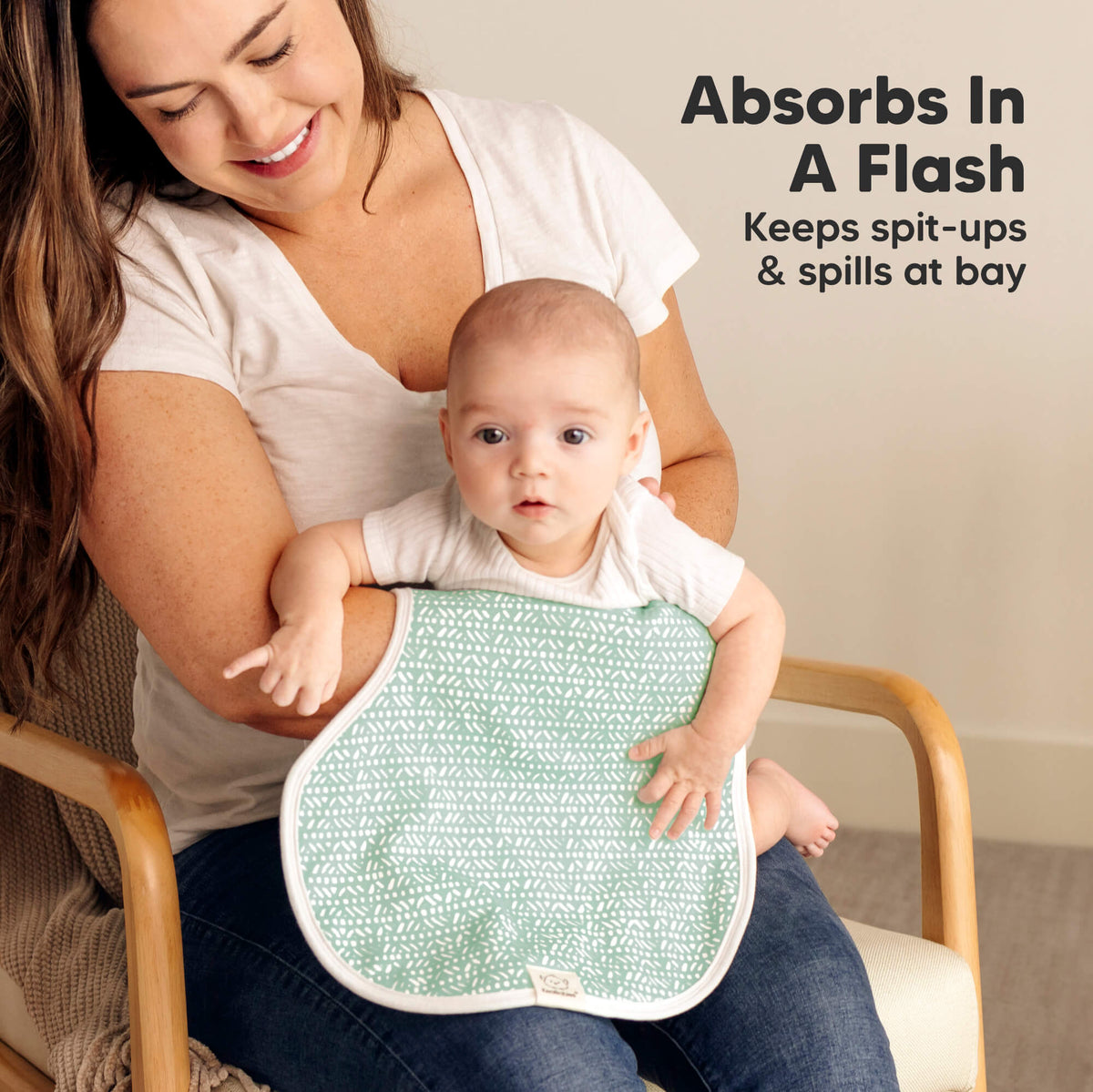 4-Pack Curved Burp Cloths