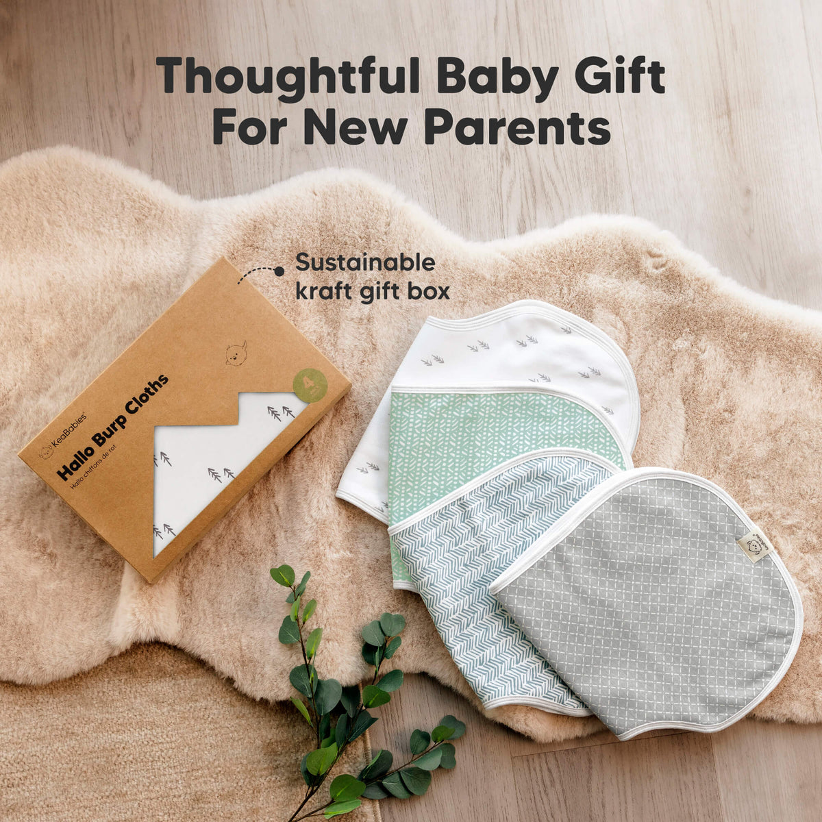 4-Pack Curved Burp Cloths