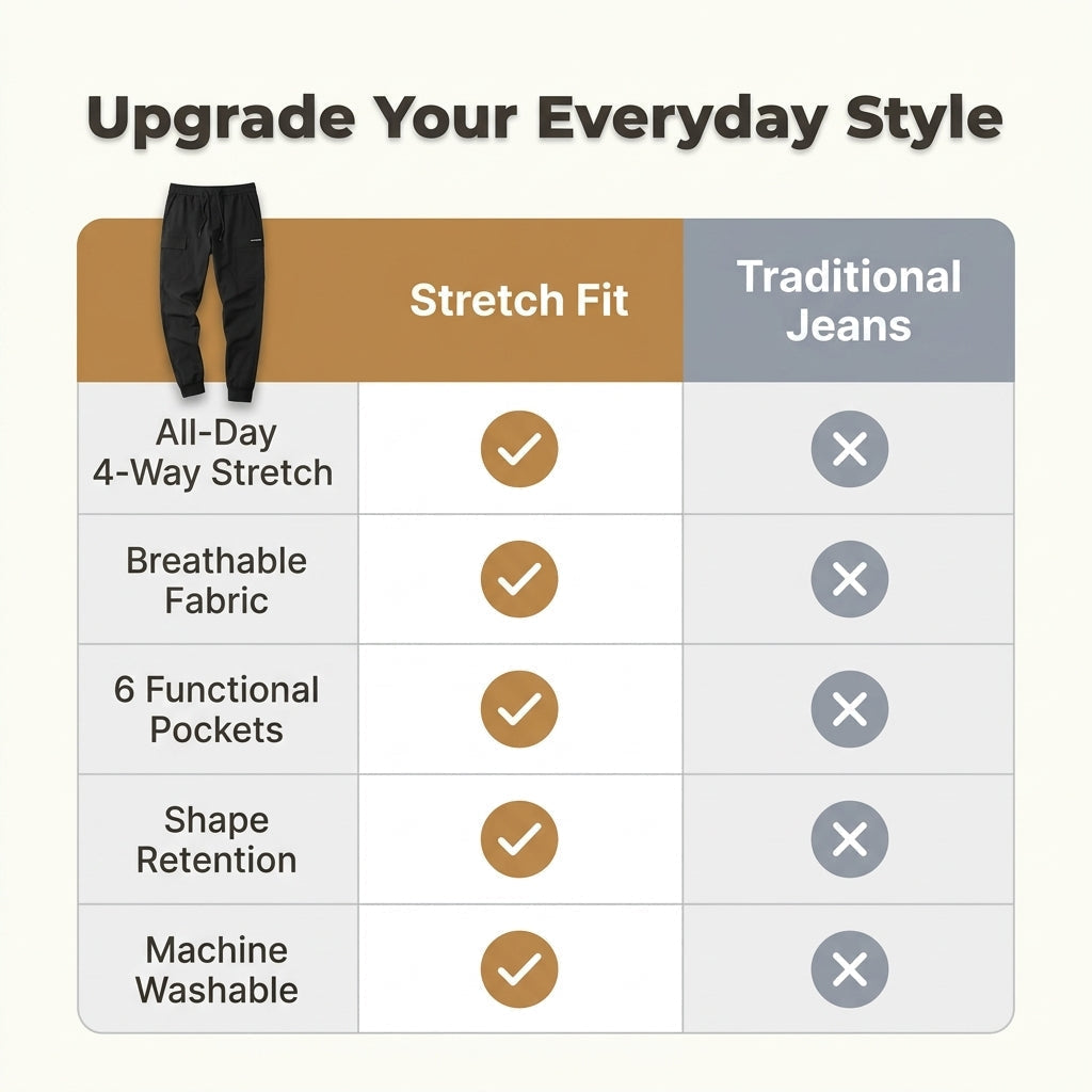 Stretch-Cargojeans mit sechs Taschen und schmaler, flexibler Passform