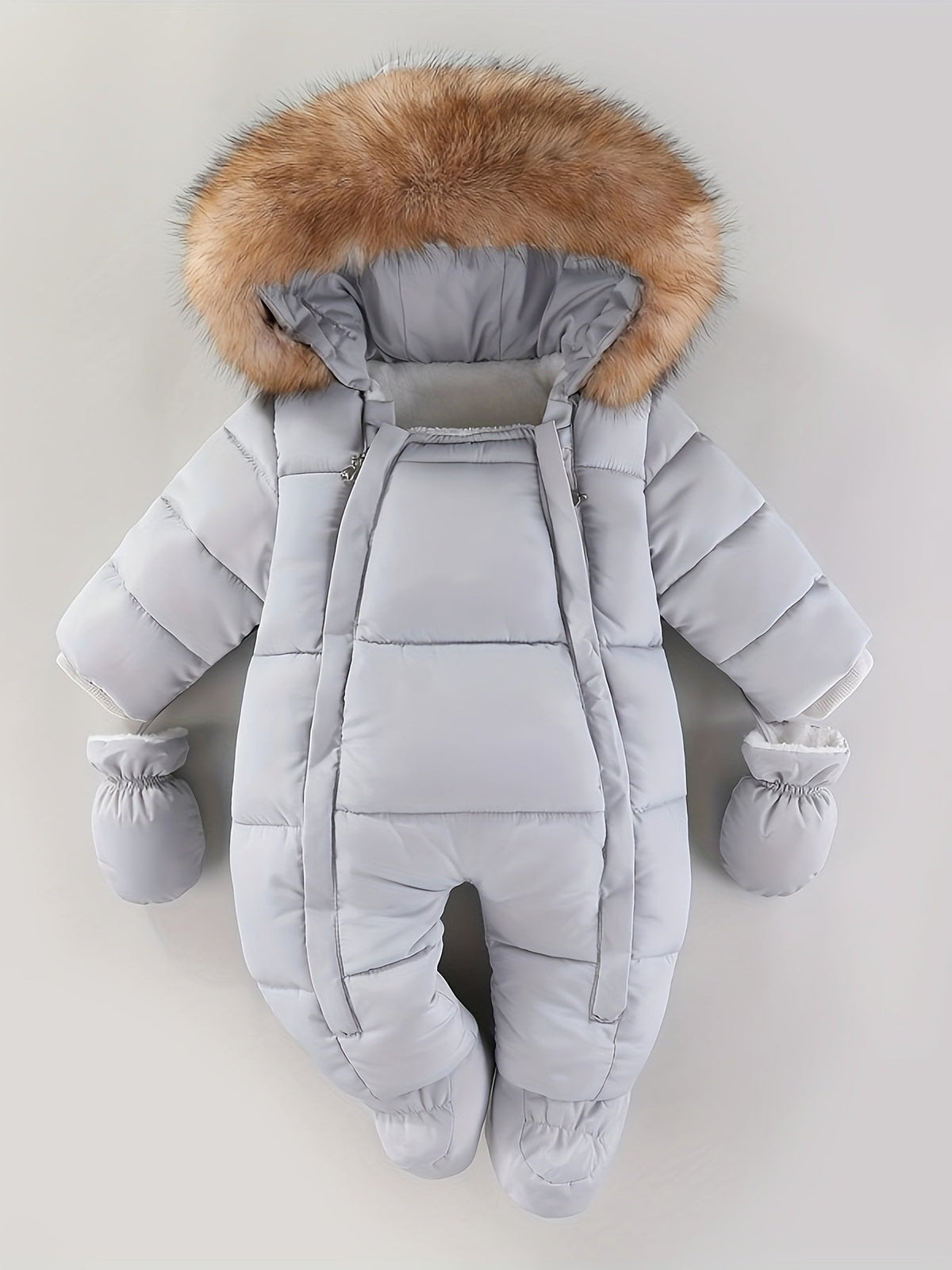 Hooded Infant Snowsuit with Quilted Insulation and Faux Fur Trim for Cold Weather Outdoor Adventures Baby Winter Bunting | Thomler