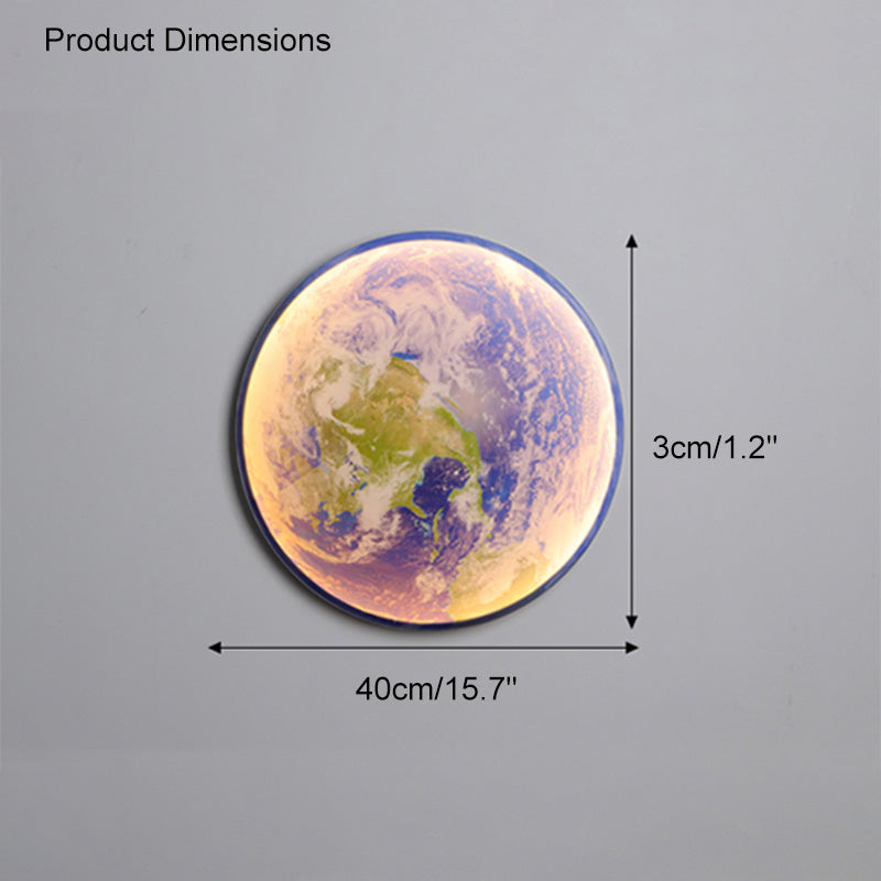 LED Celestial Sconce Light Dimmable Remote Control Moon Design Art Fixture 39 in Diameter PVC Ambient Illumination for Bedrooms Living Space | Thomler
