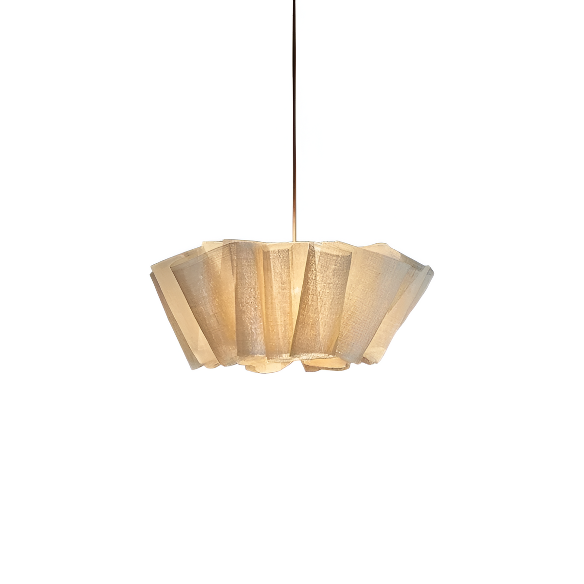 Geplooide stoffen hanglamp voor aan het plafond 40 cm Warm Crème voor eetkamer keukeneiland Scandinavisch Japans modern minimalistisch sfeervol licht | Thomler