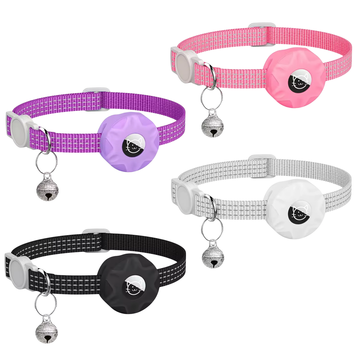 Huisdierlocatietracker met reflecterende halsband voor honden en katten – Android-netwerkzoeker, lichtgewicht waterdicht ontwerp, batterijduur van 8-10 maanden | Thomler