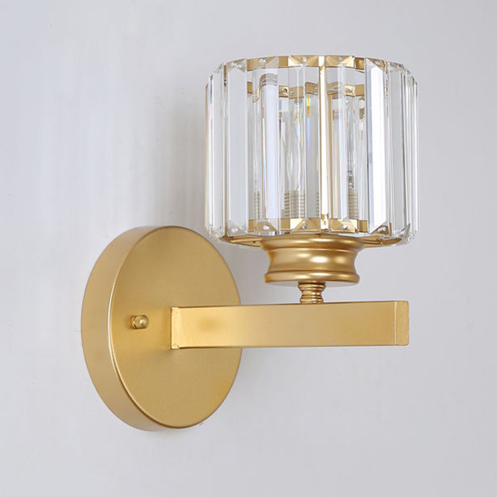 Wandleuchte aus Metall & Glas 23,9 cm, schwarzer strukturierter Schirm für Schlafzimmer, Flur, Wohnzimmer, Ambiente-Beleuchtung, moderne Wohndekoration | Thomler