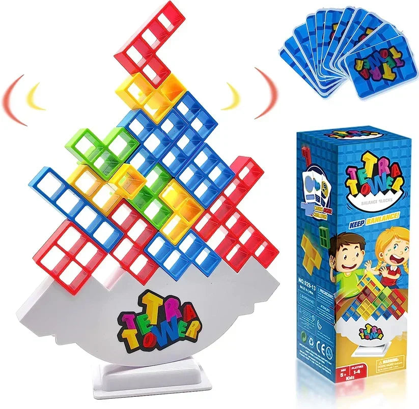 Wooden Stacking Block Tower Game for Family Game Night – Skill Building Balance Challenge for Kids & Adults | Thomler