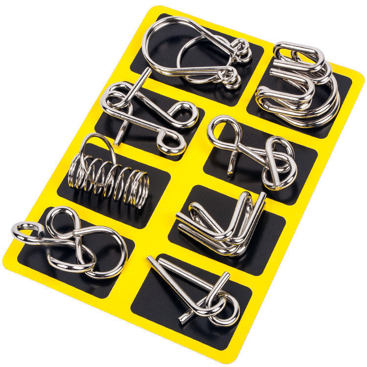 Brain Teaser Draadpuzzels Collectie – In elkaar grijpende metalen uitdagingsspellen voor volwassenen & kinderen – Logische probleemoplossende speelgoedset – Perfect voor IQ | Thomler