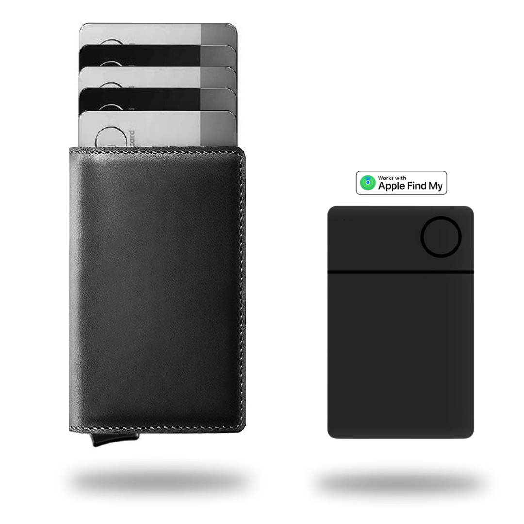 RFID-Blocking Leather Billfold with Pop-Up Card Holder 3.7 × 2.6 × 0.4 Inches Slim Aluminum Mechanism Travel Wallet Compact Front Pocket Org | Thomler