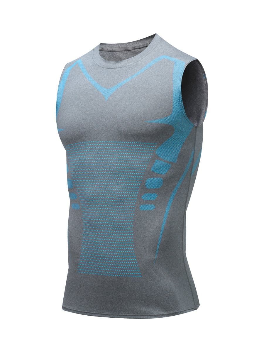Figurbetontes Unterhemd für Herren – Ärmelloses Kompressionsshirt mit Bruststütze – Atmungsaktive Neopren-Shapewear für Fitnessstudio, Büro & Alltag – Invi