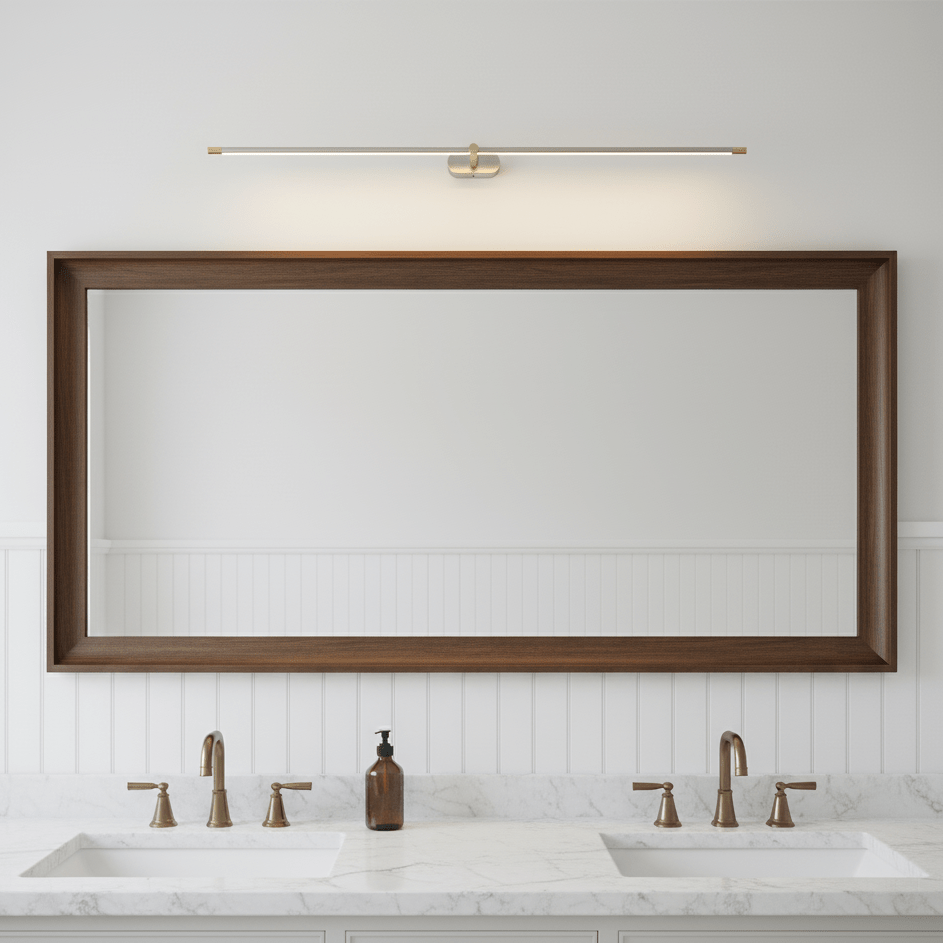 Lámpara lineal LED para baño, aplique de pared de metal de 27-50 pulgadas para espejo, acabado en negro, dorado o níquel cepillado, luz cálida para tocador o vestidor