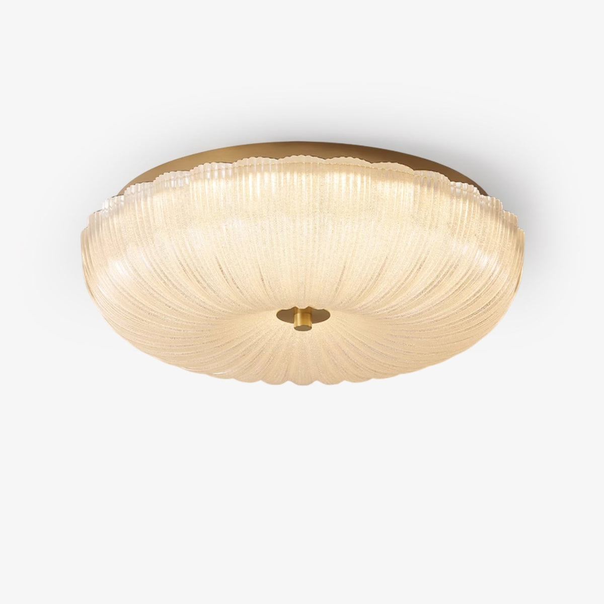 Ronde opbouw LED-plafondlamp goudkleurig metaal met matglazen kap 16 inch 36W voor slaapkamer woonkamer keuken kantoor binnenverlichting 3000K | Thomler