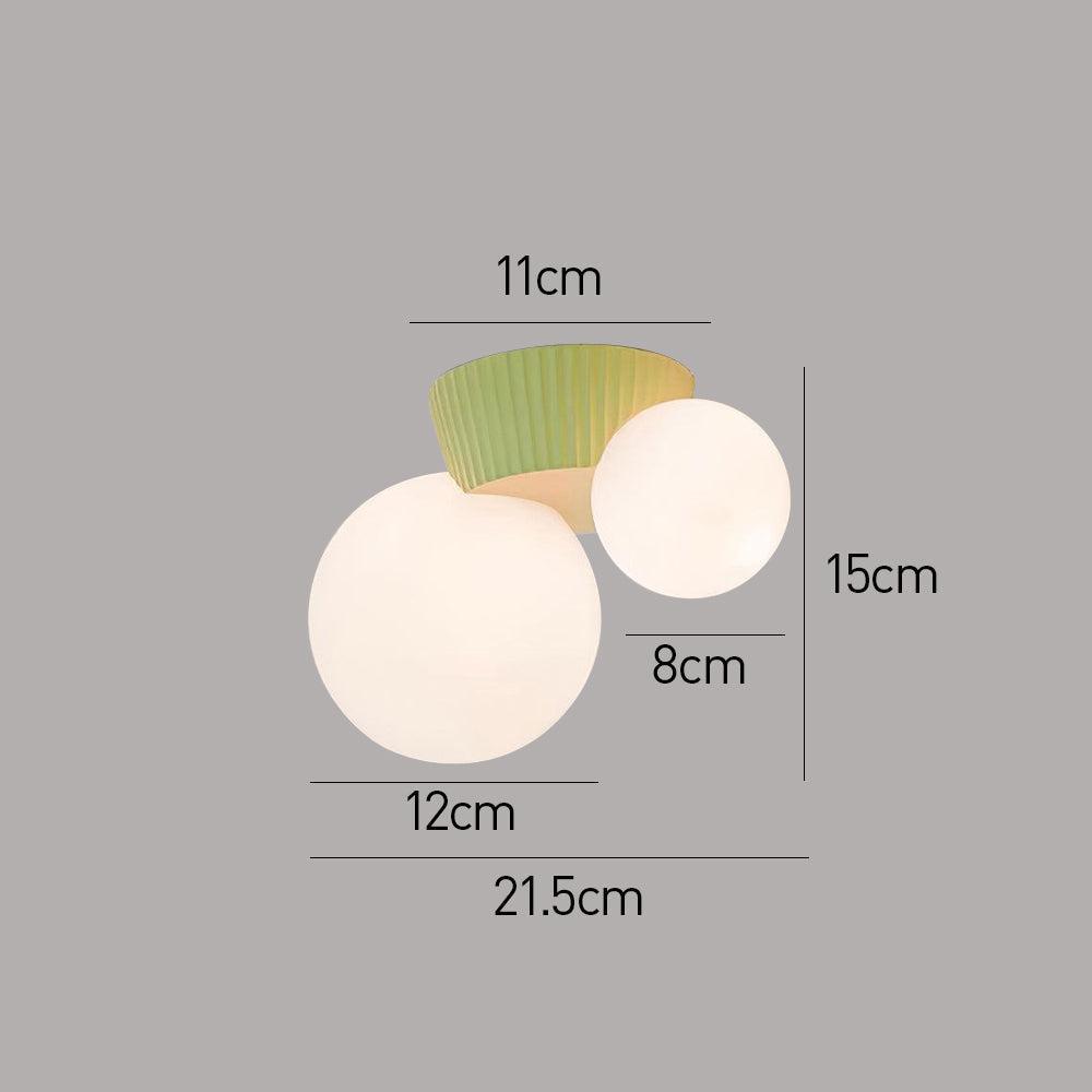 Moderne Dual-Globe Deckenleuchte Grün 8,5 Zoll Harz für Schlafzimmer, Eingangsbereiche, kleine Räume, G9-kompatibel, Innen-Deckenbeleuchtung | Thomler