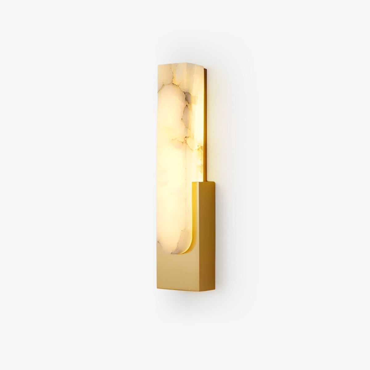 LED Sconce Light 20 Inch Vertical Alabaster Shade Gold Base Hardwired Modern Bedroom Hallway Wall Fixture for Contemporary Homes | Thomler