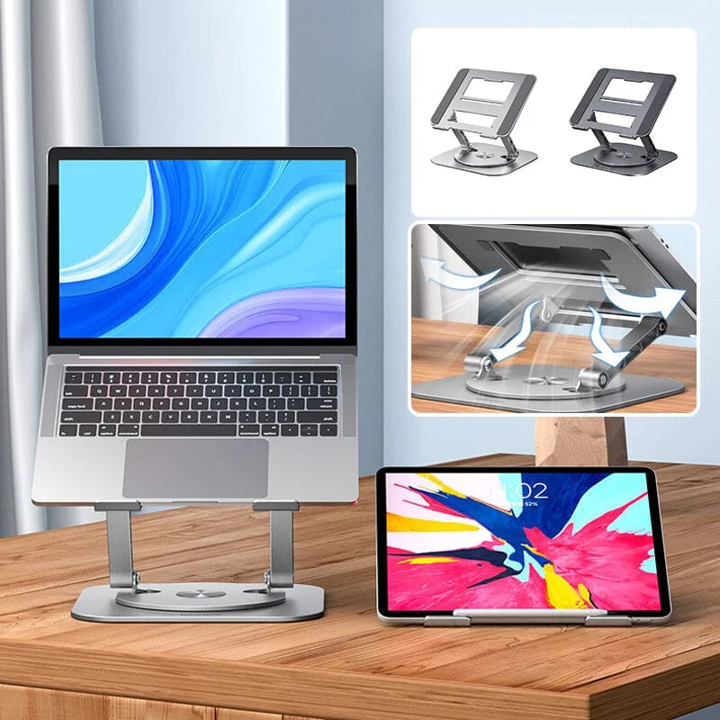Aluminium laptopstandaard met 360 graden draaibare houder