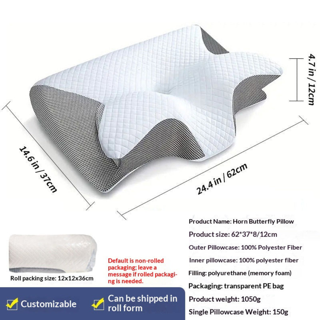 Memory-Foam-Kissen mit Schmetterlingskontur-Design und Kopfstütze