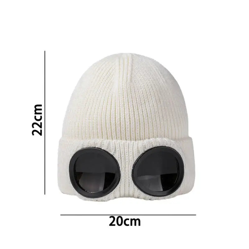 Unisex muts met skibril gebreide beanie