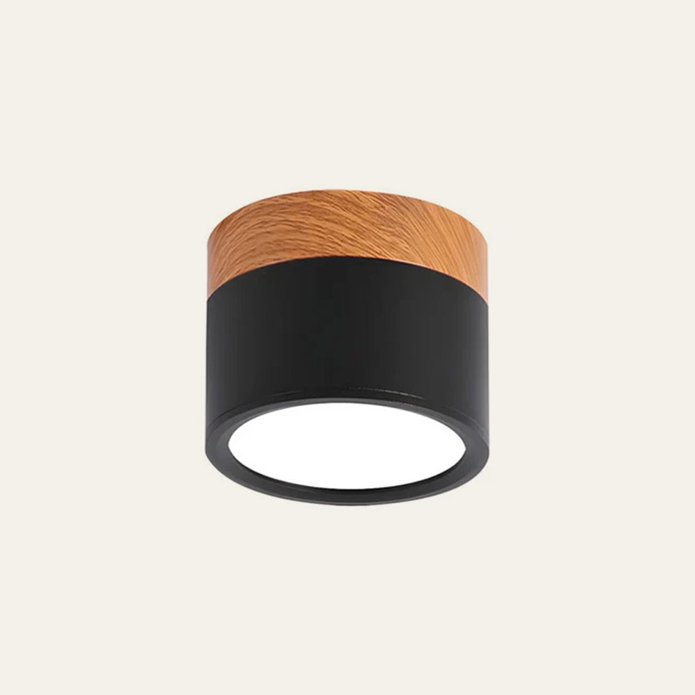 Compact LED Flush Mount Ceiling Light Fixture Wood & Metal Accent for Entryway Hallway Bedroom Kitchen 5W 7W Surface Mount Minimalist Modern | Thomler
