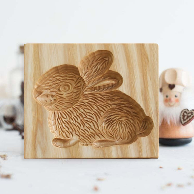 Cortador de galletas de madera con siete diseños estacionales y molde de presión y elevación