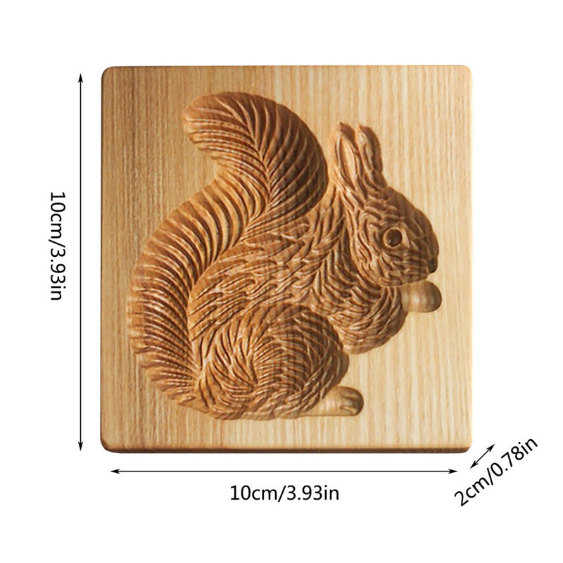 Cortador de galletas de madera con siete diseños estacionales y molde de presión y elevación