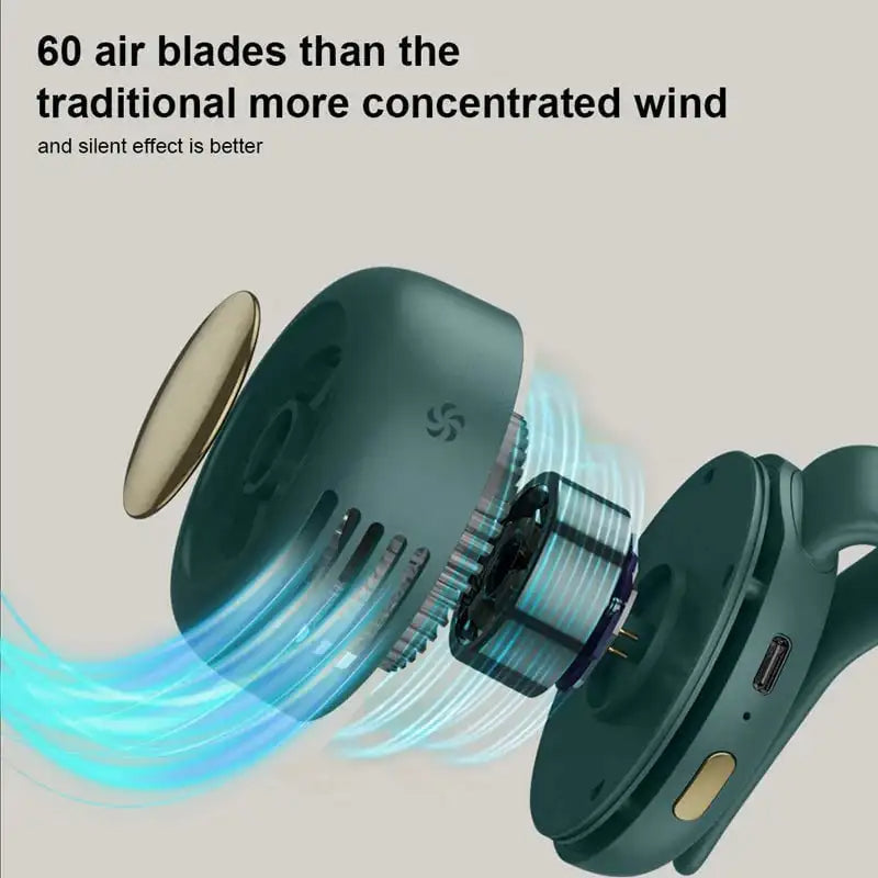 Portable Waist Fan Clip with Bladeless Handheld Design
