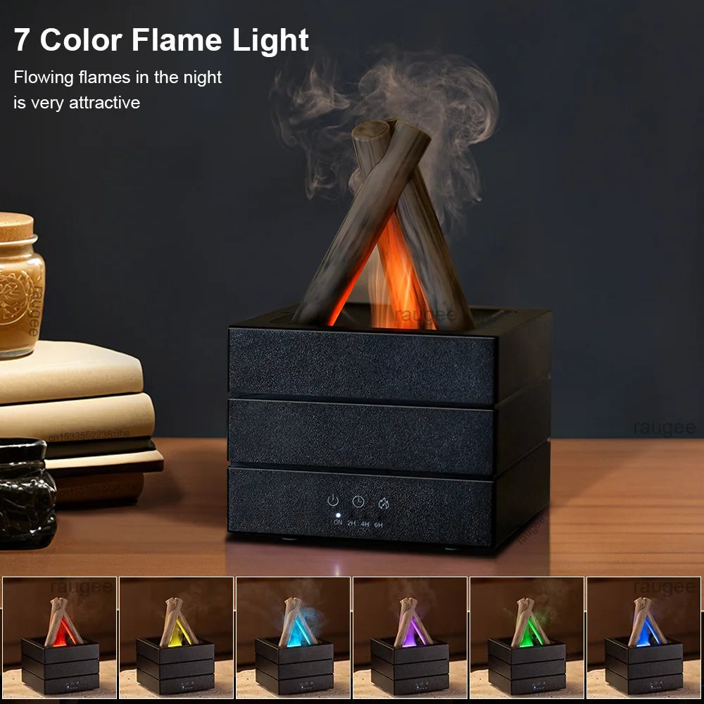 Realistische vlam-aroma-diffuser en luchtbevochtiger