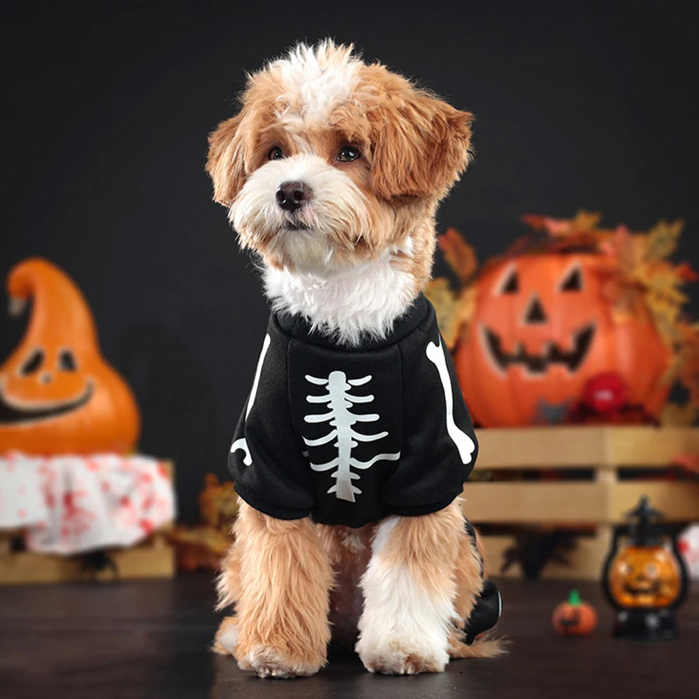 Skelet Jumpsuit Hond Halloweenkostuum