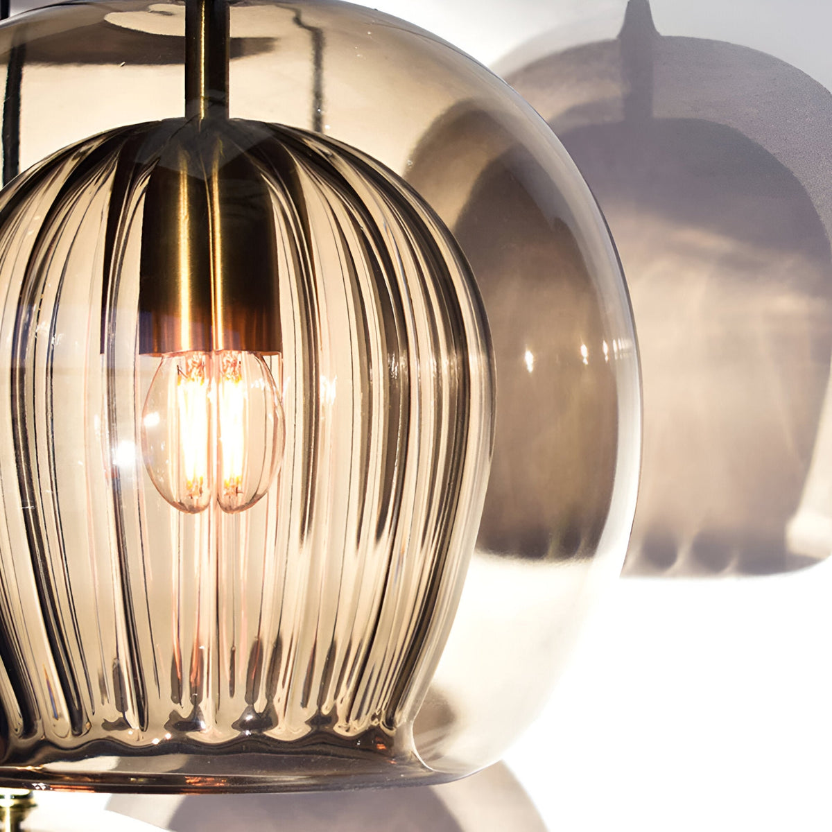 Spherical Glass Hanging Light with Adjustable Height for Kitchen Island, Dining Table, Bedroom | E27 Socket | Modern Orb Fixture for Home an | Thomler