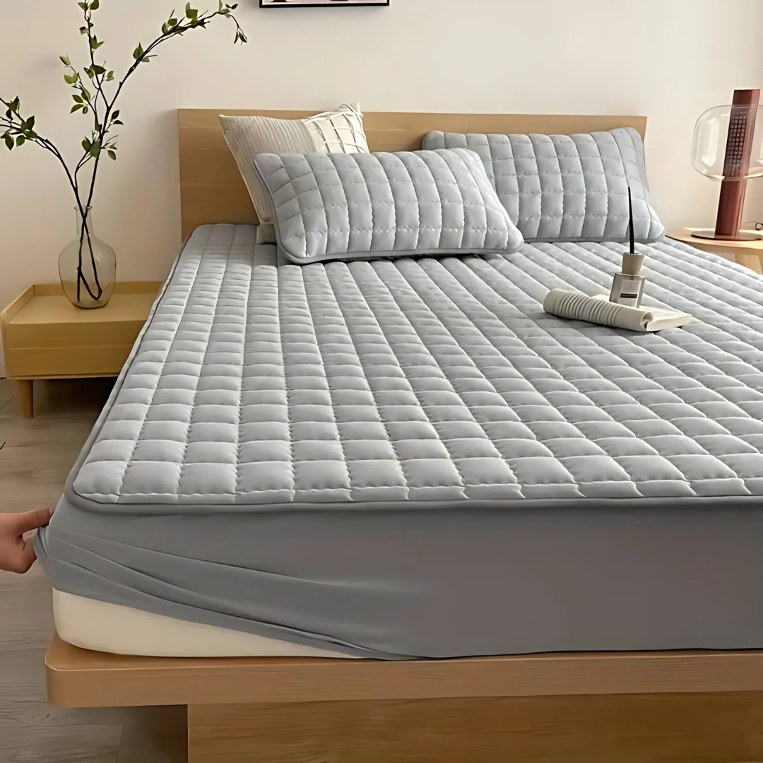 Quilted Waterproof Mattress Protector with Breathable Layer for Deep-Pocket Beds