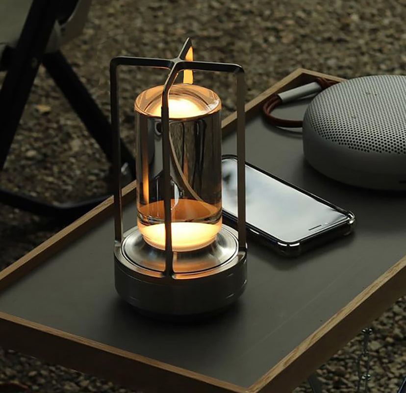 Draadloze, aanraakgevoelige led-bureaulamp met dimfunctie en USB-oplaadpoort voor slaapkamer, kantoor en nachtkastje – Waterdicht, draagbaar leeslampje – 36 uur batterijduur | Thomler