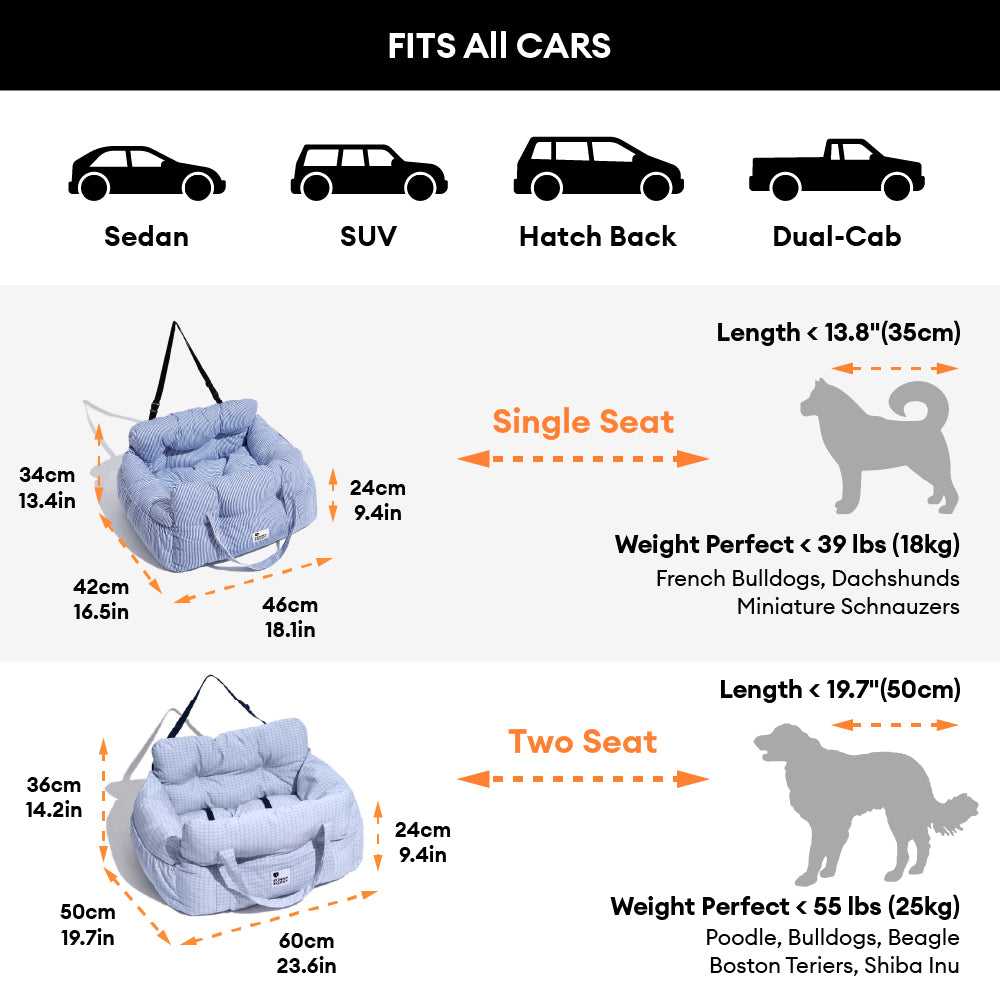 Asiento elevador para perros grandes – Transportín de viaje portátil con correa para el hombro, cojín de algodón lavable para SUV, camioneta y sedán – Seguro