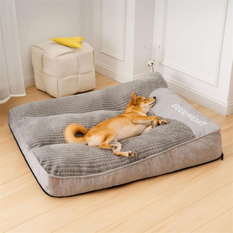 Plush Bolster Pet Lounger with Supportive Rim for Medium to Large Dogs – Cushioned Sleeping Pad in Brown – Removable Washable Cover – 31 × 2 | Thomler