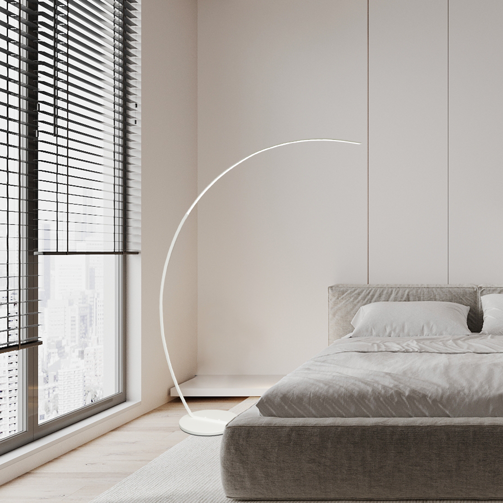 Arched LED Floor Lamp 63 Inch Dimmable Adjustable Color Temperature Aluminum Standing Light for Living Room Bedroom Reading Corner Modern Ov | Thomler
