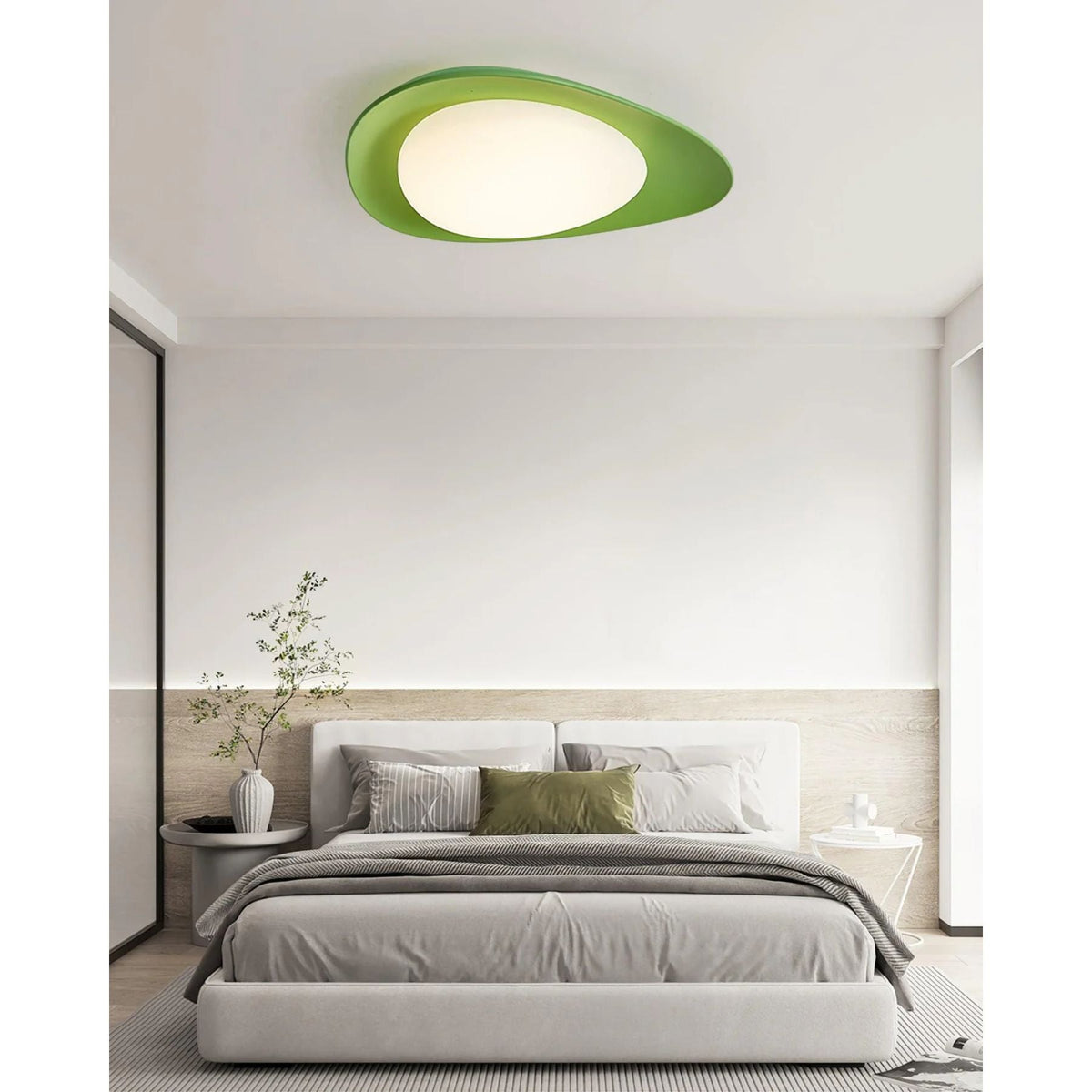 Flush Mount Ceiling Light Botanical Leaf Design Green 16 Inch Adjustable LED for Bedroom Kitchen Dining Room Natural Decor | Thomler
