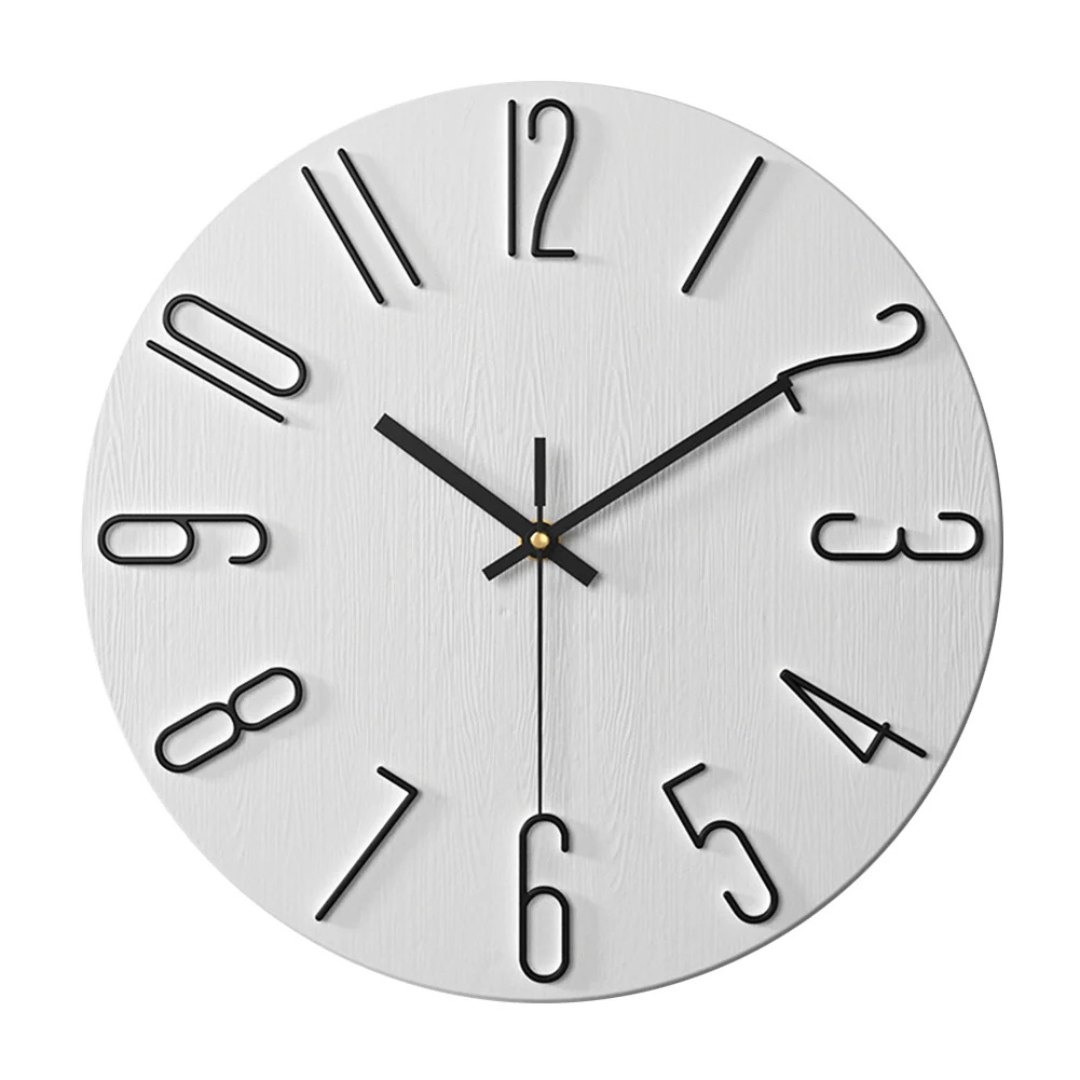 12-Inch Silent Quartz Timepiece for Bedroom & Office – Lightweight Plastic Frame, Battery Operated, Easy Read Display | Thomler
