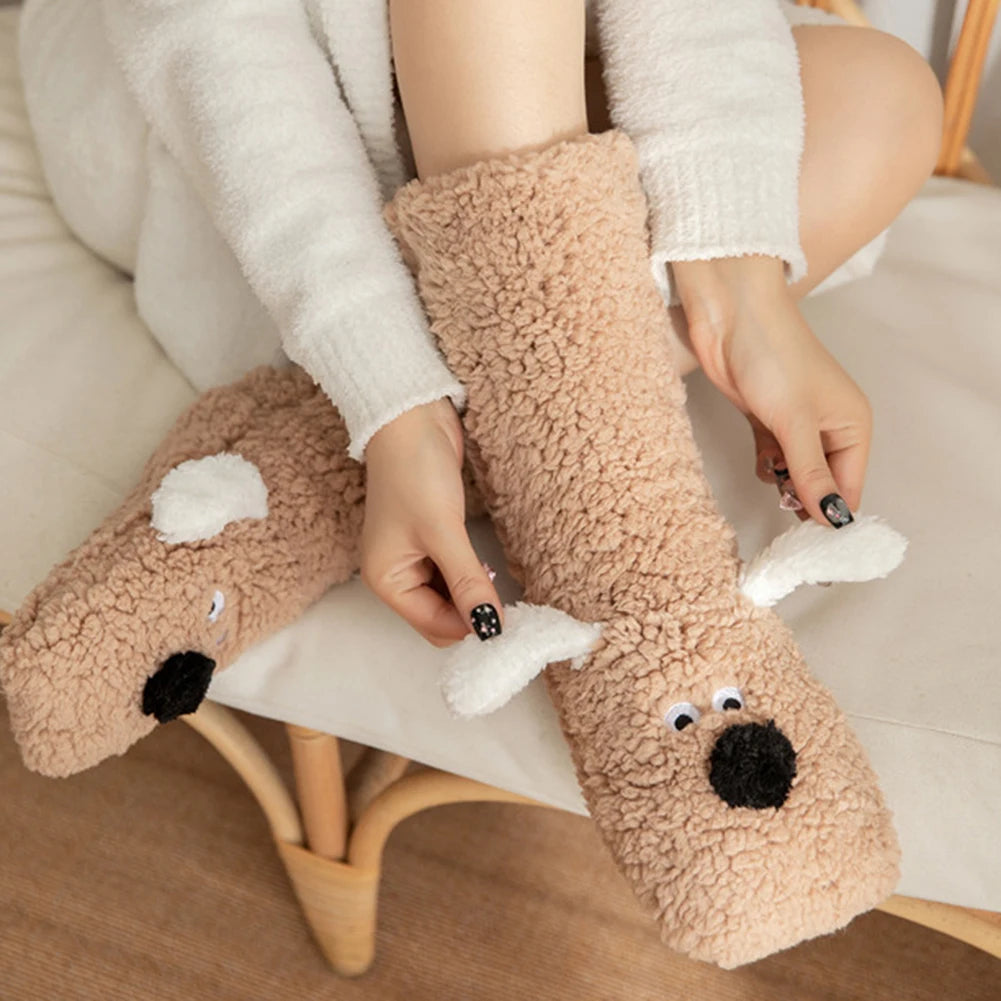 Leuke hond pluizige sokken winter beenwarmers